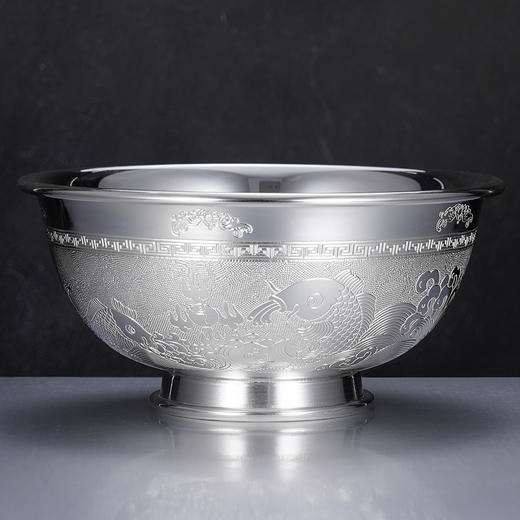 子佩集S999银【福鱼临门】碗摆件【FS022】纯银餐具2412 商品图1