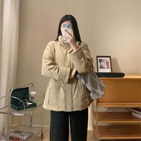 禾家高阶气质 三星90白鹅绒三防立领显瘦抽绳腰风衣羽绒服！