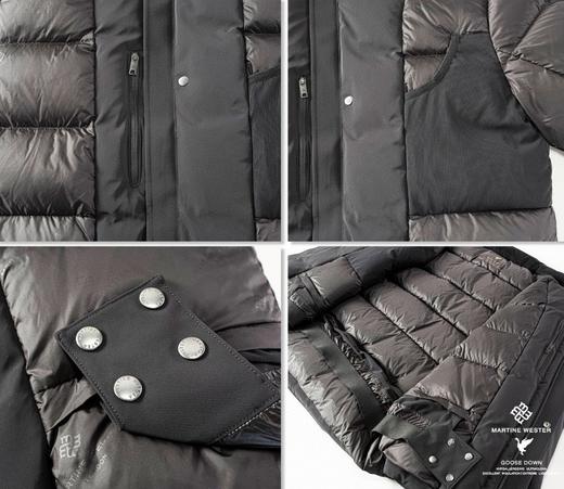 Martine Wester 男日本东丽Dermizax 弹力防水透湿面料立体贴袋可脱卸帽鹅绒服11083188 商品图4