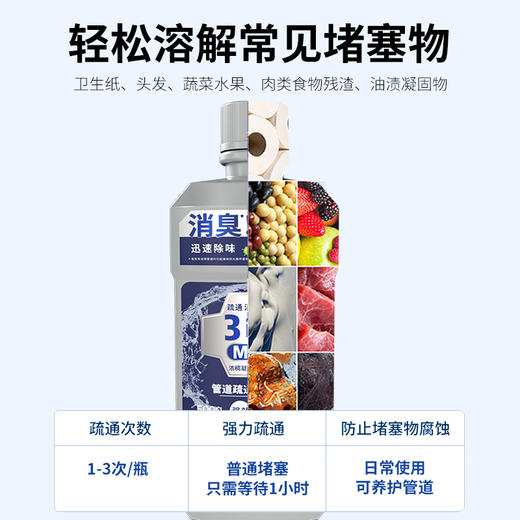 *【白倍极】管道疏通消臭凝胶 500g/瓶 商品图4