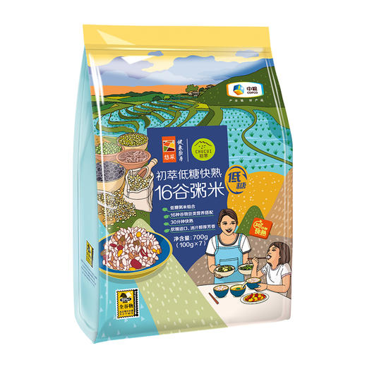 中粮初萃低糖快熟16谷粥米700g 商品图0