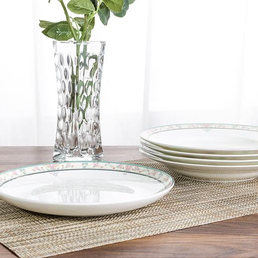 唐惠 碗 碗碟套装家用饭碗盘子勺子骨瓷餐具套装30头中式碗盘釉上彩浮雕工艺烟花三月家居实用礼品餐具 餐具 商品图8