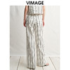 VIMAGE纬漫纪简约气质高级感高腰显瘦阔腿直筒休闲裤2025春季新款V2305902 商品缩略图4