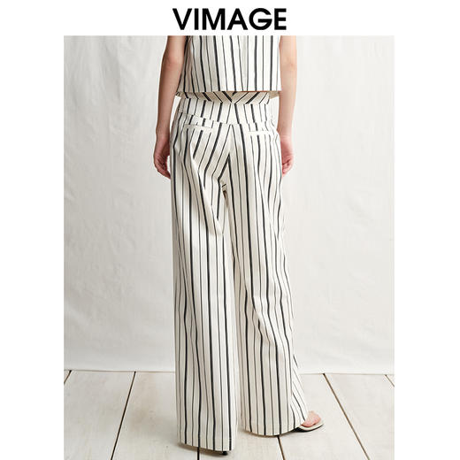 VIMAGE纬漫纪简约气质高级感高腰显瘦阔腿直筒休闲裤2025春季新款V2305902 商品图4