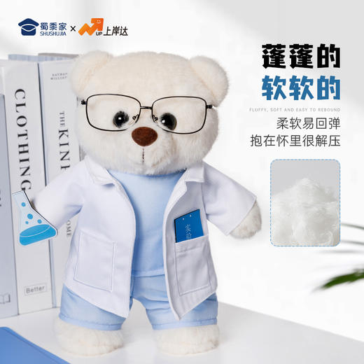 【实付满199送钥匙扣】【实验员站姿熊】可定制创意毛绒职业小熊公仔儿童玩具服装可脱送礼礼物 商品图3