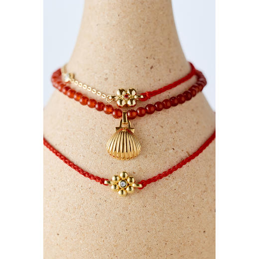 含晖· 招财小金贝红玛瑙珠串手链 商品图12