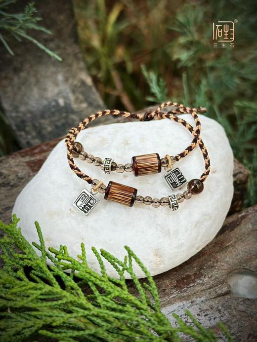 势如破竹·橄榄石\茶晶编织手链 商品图2