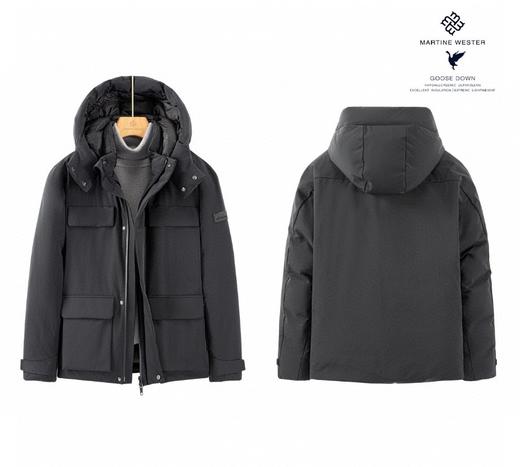 Martine Wester 男日本东丽Dermizax 弹力防水透湿面料立体贴袋可脱卸帽鹅绒服11083188 商品图0