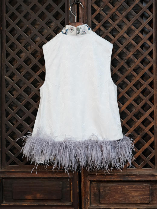 盛唐牡丹|百蝶手绣皮草马甲 商品图7