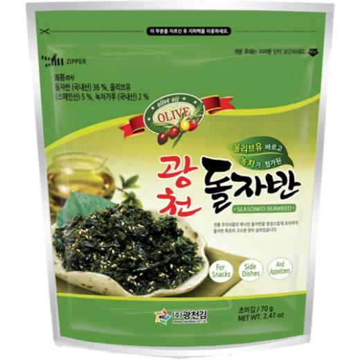 广川 橄榄油绿茶叶炒海苔70g 商品图0