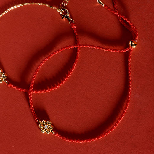 含晖·如意小花红绳手链 商品图3