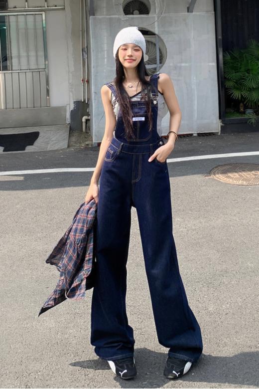 💛2025年新款！！🔺【小野日记Yono's Diary背带牛仔裤XY-F-5389款】💜减龄不掉色牛仔背带裤女高腰宽松垂感阔腿裤🌻 商品图2