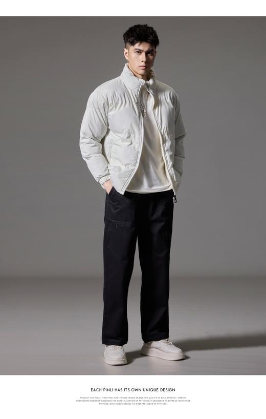 PINLI品立2024秋冬新款立领休闲棉衣外套仿羊羔绒面包服男棉服潮GD243105248 商品图1