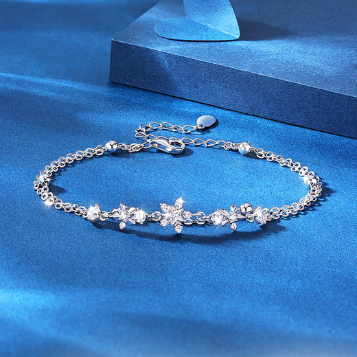 卡蒂罗/KADER 星光双链 满钻星芒与雪轻奢爆闪设计可调节拼接链 璀璨繁华灵动光芒雪绒花配饰 商品图8