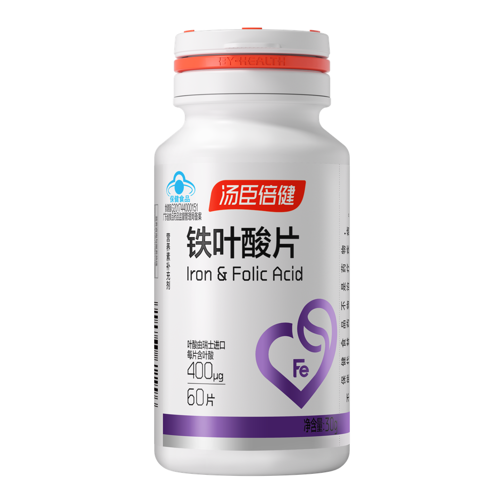 【官方正品】汤臣倍健铁叶酸片60片