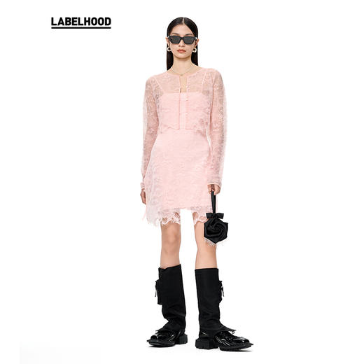 【OSMOS×LABELHOOD】蕾虎联名新细针水母蕾丝连衣裙短裙 商品图0