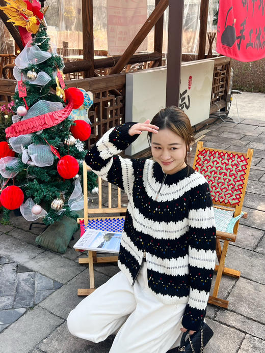 2501102   erd* 点点条纹 拉链开衫 商品图0