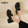 Safiya/索菲娅2025春英伦风粗跟漆皮钻扣轻便百搭小个子增高乐福鞋 SFD1112140 商品缩略图5