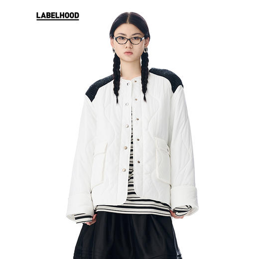 【SHORT SENTENCE×LABELHOOD】蕾虎联名款针织拼接棉服 商品图0