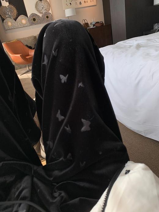 蝴蝶烫花加绒加厚保暖阔腿裤休闲裤冬季新款时髦个性长裤S-2XL 商品图6