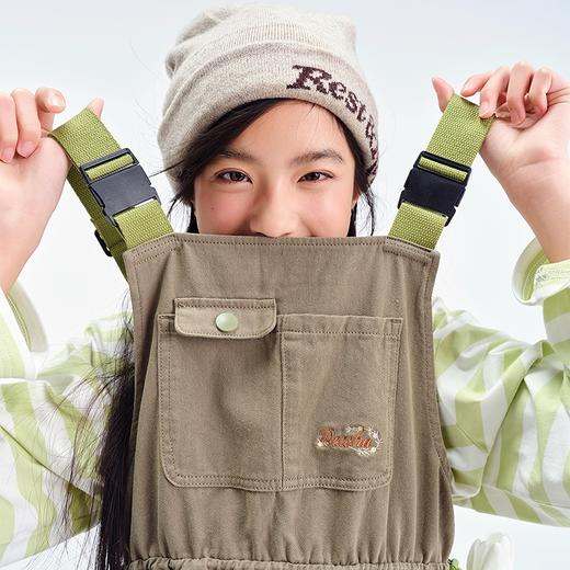 笛莎Deesha青少年女童裙子2025春季女童宽松工装风背带裙 商品图1