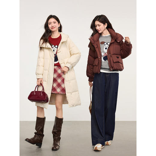 【专属特价】熙世界卡通小狗圆领毛衣2025春秋新款时尚减龄氛围感红色针织衫 商品图2