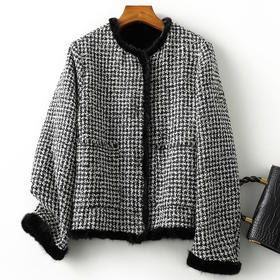 雀说新款双面穿进口拼貂冬年轻款貂皮大衣真水貂毛皮草外套女冬AL602.1