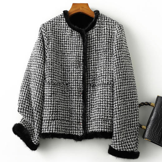 雀说新款双面穿进口拼貂冬年轻款貂皮大衣真水貂毛皮草外套女冬AL602.1 商品图0