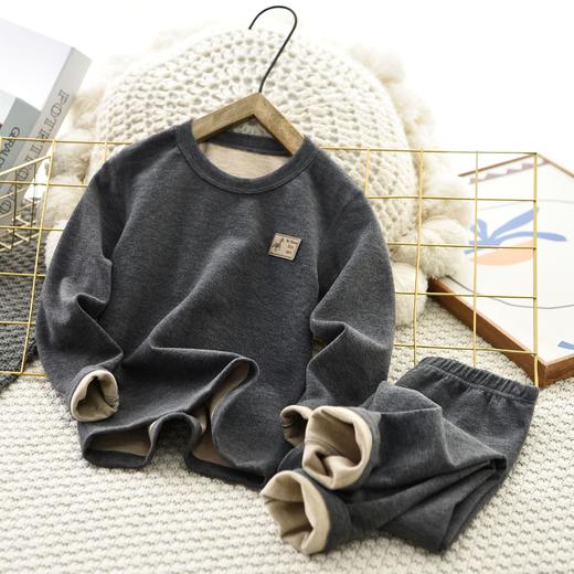 "雀说儿童蚕丝羊毛德绒保暖内衣套装冬季新款中大童保暖衣男童秋衣秋裤AL K2160" 商品图5