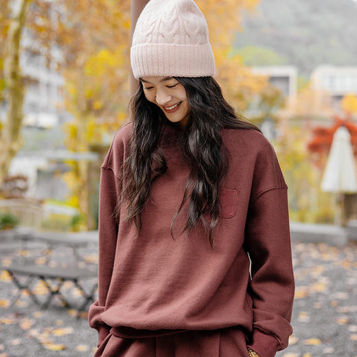 绽放007-008朵/羊毛棉摇粒绒全腰松紧加抽绳脚口收口卫裤卫衣套装 商品图1