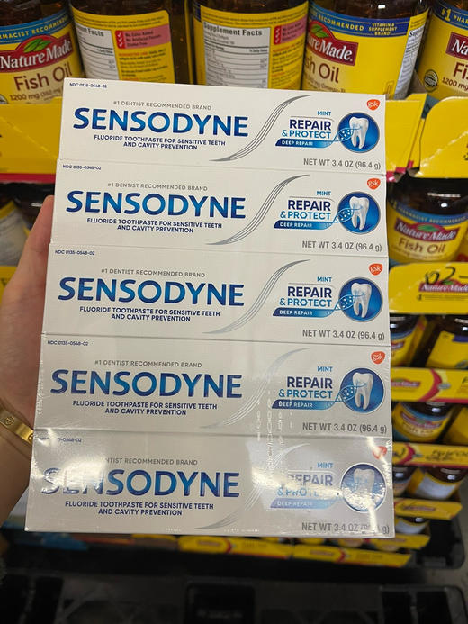 Sensodyne新款修复保护牙膏5支装，每支96.4g，美国✈️直邮特价299元🉐包税包邮到手了🔥舒适达修复牙膏防蛀牙，保护抗敏感牙膏。 商品图5