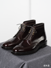 手工固特异西班牙仿马臀皮酒红色布洛克德比靴 商品缩略图0