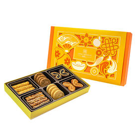 明玥皇廷新年品味什锦曲奇饼干蝴蝶酥糕点礼盒金玉满堂162.7g/152759 酥香满盒新年特定礼盒