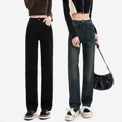 馥迦百搭显高直筒牛仔裤 商品图7