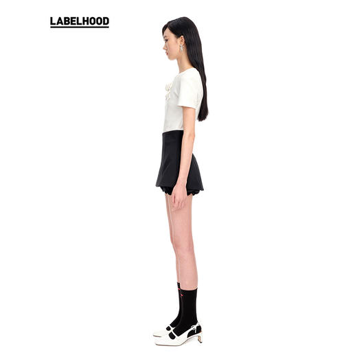 【SHUSHUTONG】蕾虎修身经典高腰后拉链法式A字迷你裙裤 商品图2