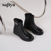 Safiya/索菲娅2024冬季休闲圆头坡跟时尚百搭后拉链短踝靴 SF44116116 商品缩略图5