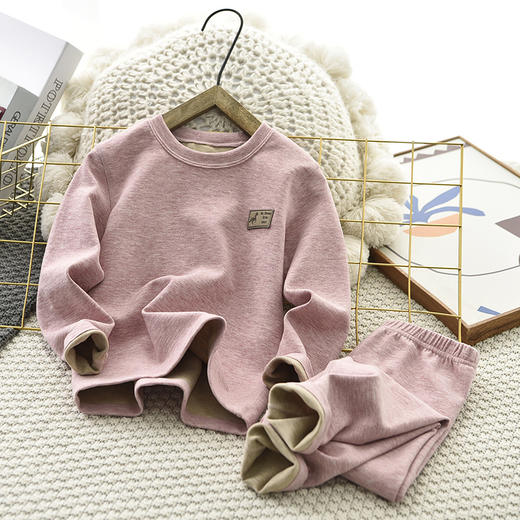 "雀说儿童蚕丝羊毛德绒保暖内衣套装冬季新款中大童保暖衣男童秋衣秋裤AL K2160" 商品图7