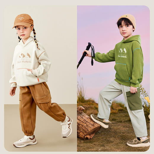 【加绒卫衣】迷你巴拉男女童冬新品长袖百搭连帽上衣 商品图2