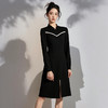 奢姿2025年春季新款大码女装气质镂空领复古连衣裙胖妹妹裙子9931852614 商品缩略图3