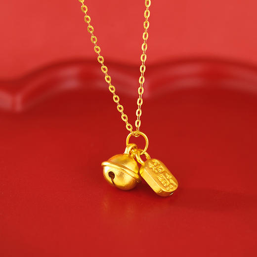 【分销】周六福 招财铃铛足金项链 吊坠 财运连连 福气满满 商品图4