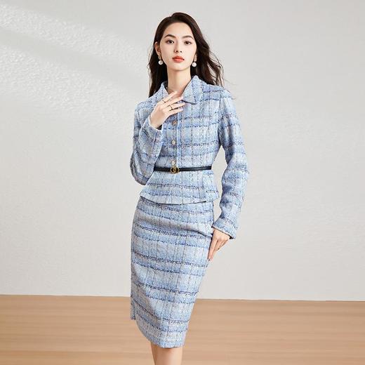 【高货kbnq】全新升级【铂金会员514/天猫669/差价155】(13532) 洛诗琳小香风套装秋冬高级感优雅轻奢外套半裙两件套 商品图0