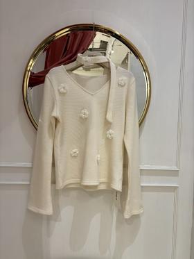 【门店同款】ENJOY冬季自由意志氛围感花朵飘带上衣 160102815