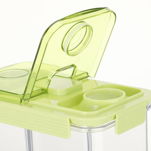 乐扣乐扣（locknlock）分格分类储粮密封隔潮防虫食品用材料送量杯简约风高颜值储物罐 绿色HTE956FU 商品图3