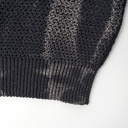 KHOKI Hand dyed pull over knit手工褪色染和纸针织圆领套头毛衣 商品图2