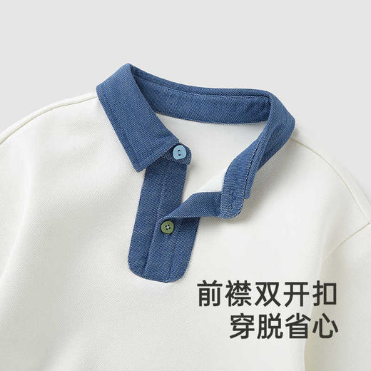 英氏儿童T恤春夏季长袖男童上衣百搭POLO衫2025新款YRTAJ1R004A 商品图2