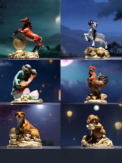 朱炳仁铜 十二生肖彩色铜雕办公桌摆件 工艺品办公桌家居摆件 商品图3