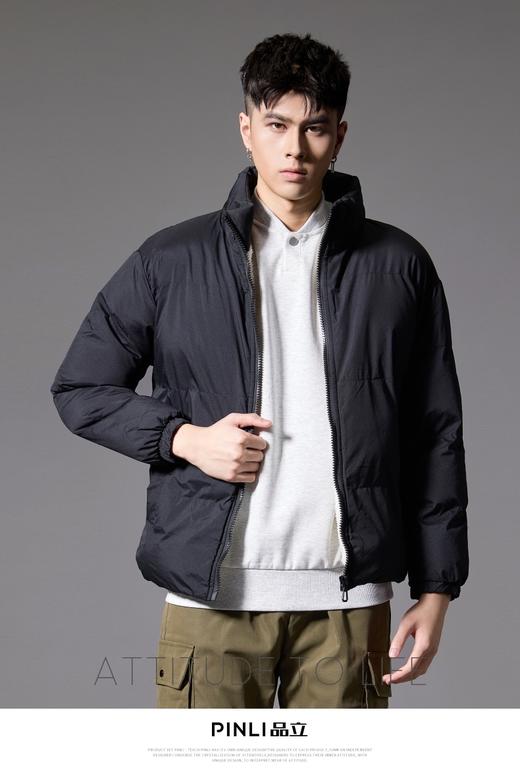 PINLI品立2024秋冬新款立领休闲棉衣外套仿羊羔绒面包服男棉服潮GD243105248 商品图0