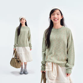 笛莎Deesha青少年女童毛衫2025春季女童舒适针织圆领毛衣