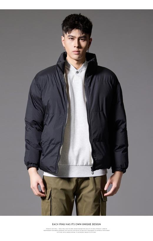 PINLI品立2024秋冬新款立领休闲棉衣外套仿羊羔绒面包服男棉服潮GD243105248 商品图2