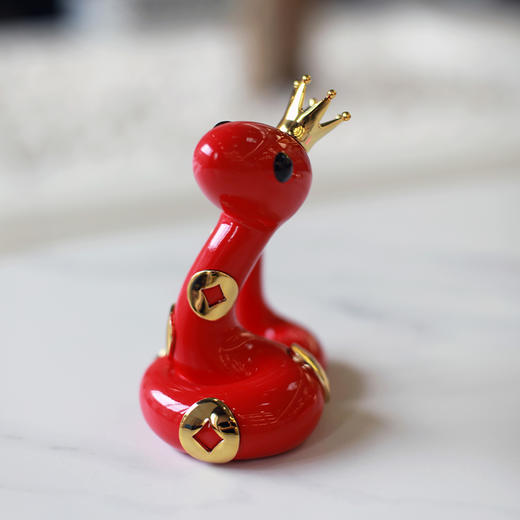 RODEO ART 蛇玲珑 皇冠版 红色12cm 送人送朋友客厅卧室玄关摆件生日礼物蛇年 商品图2